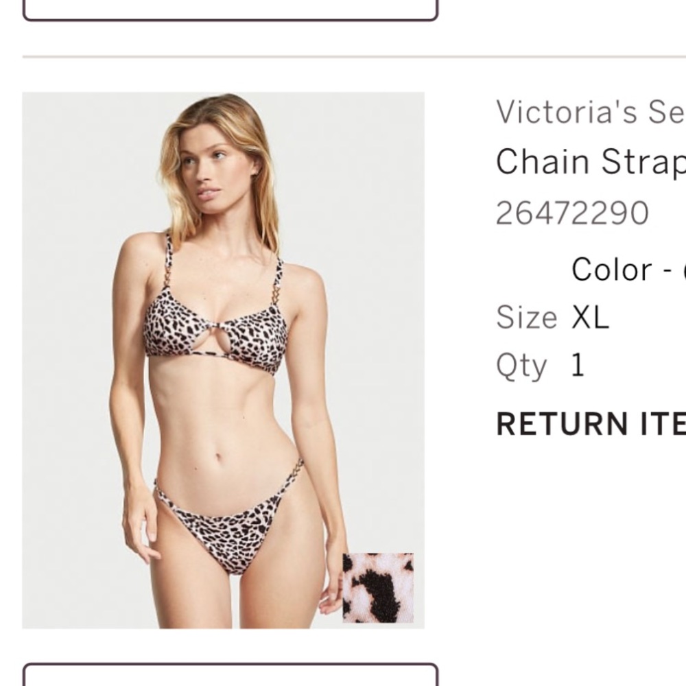 VS Chain Strap Cutout Bikini Top